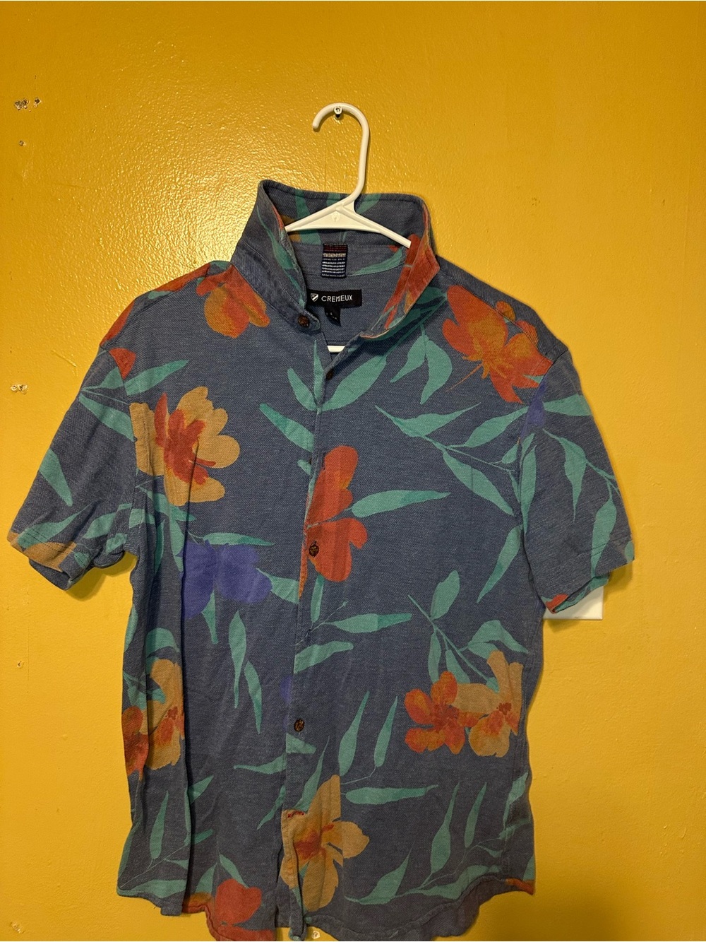 Daniel Cremieux Blue Floral Short-Sleeve Button-Down Shirt